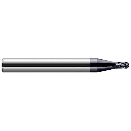 Harvey Tool 0.0650 in. Cutter dia x 0.0970 in. Length of Cut Carbide Ball End Mill, 3 Flutes, AlTiN Coated 823465-C3